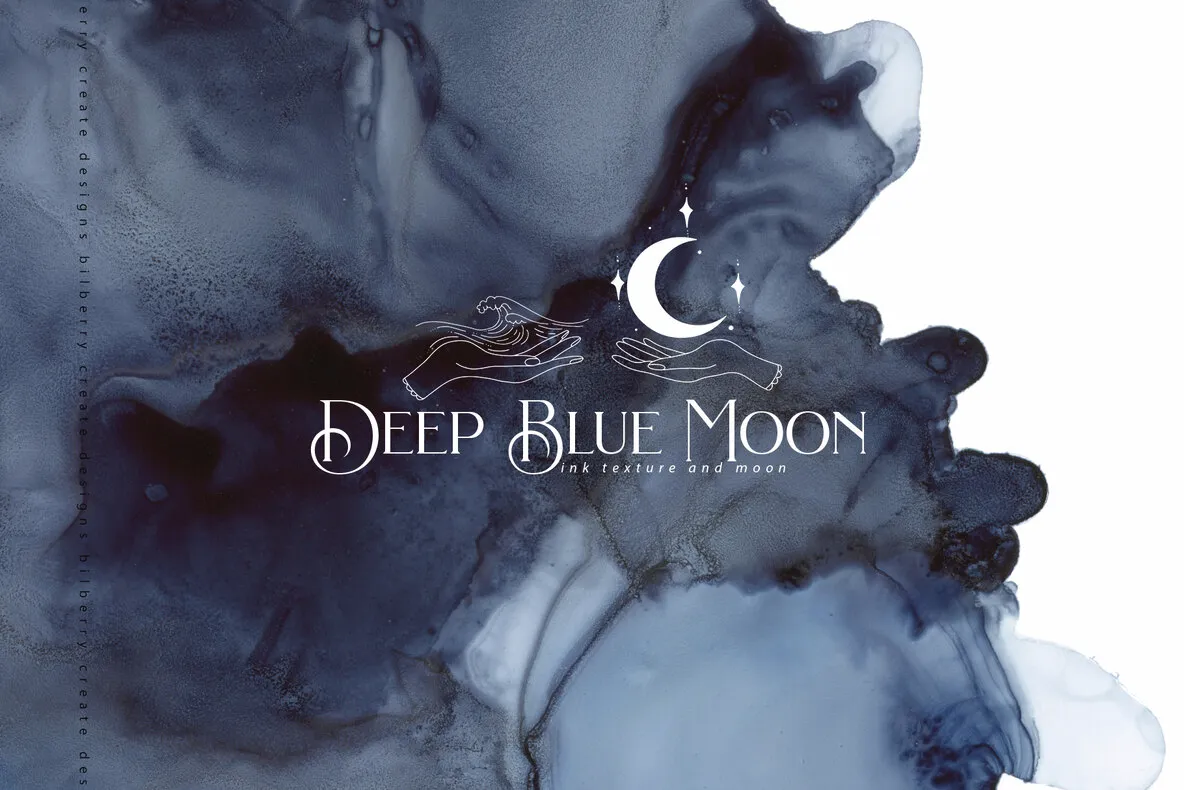 Deep Blue Moon ink texture