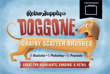 Doggone Grainy Scatter Brushes for Procreate
