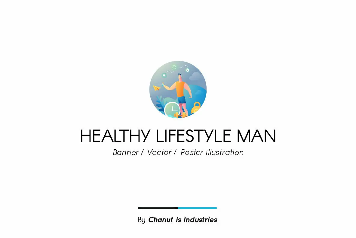 Healthy Lifestyle Man Premium Illustration pack