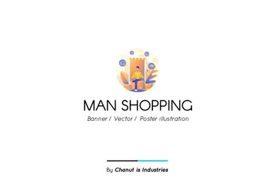 Man Shopping Premium Illustration pack