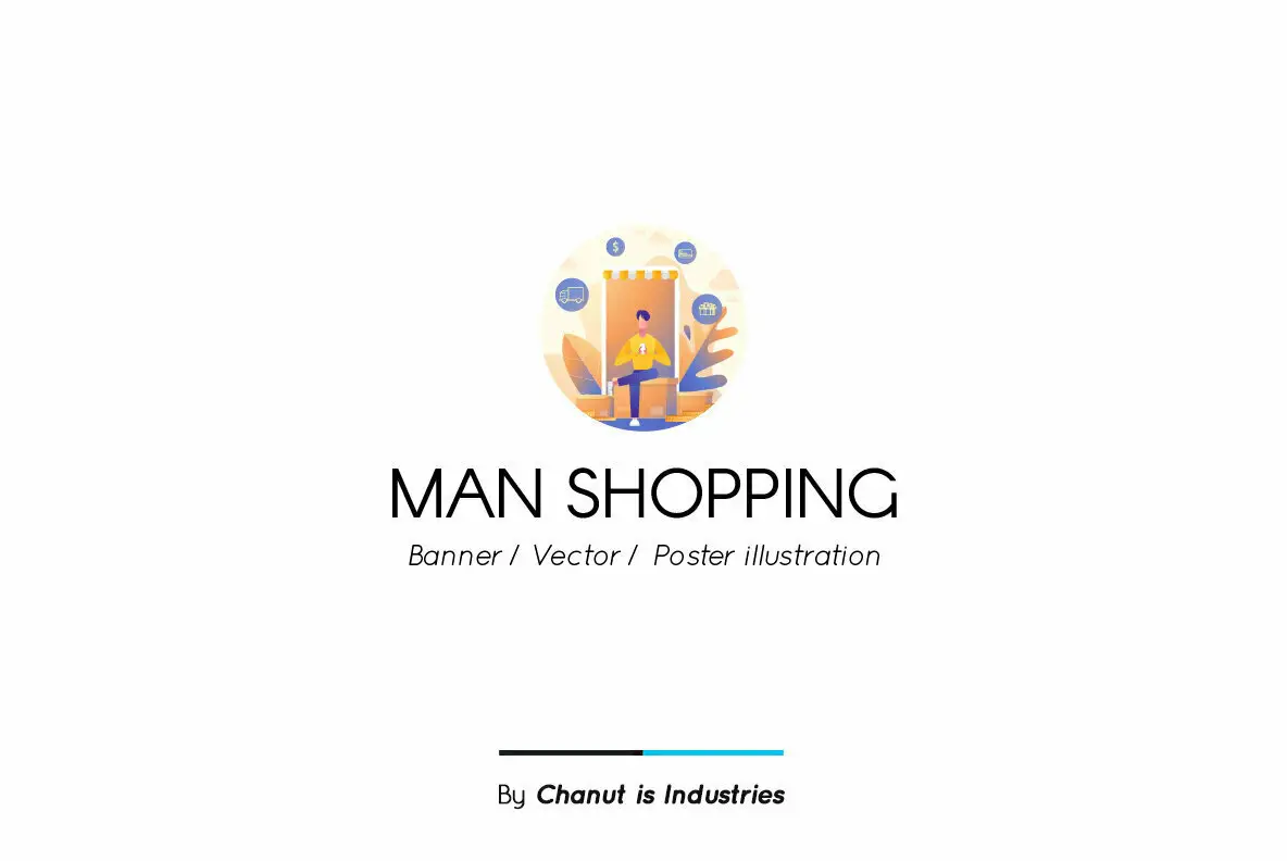 Man Shopping Premium Illustration pack