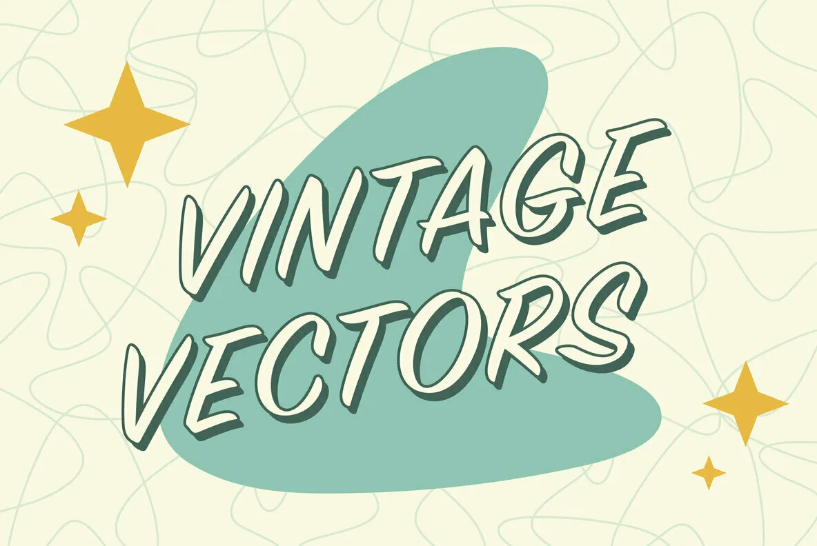 Vintage Mid-Century Vector Set