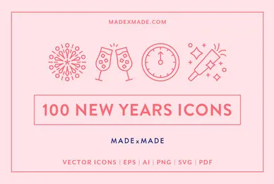 Line Icons     New Years Eve
