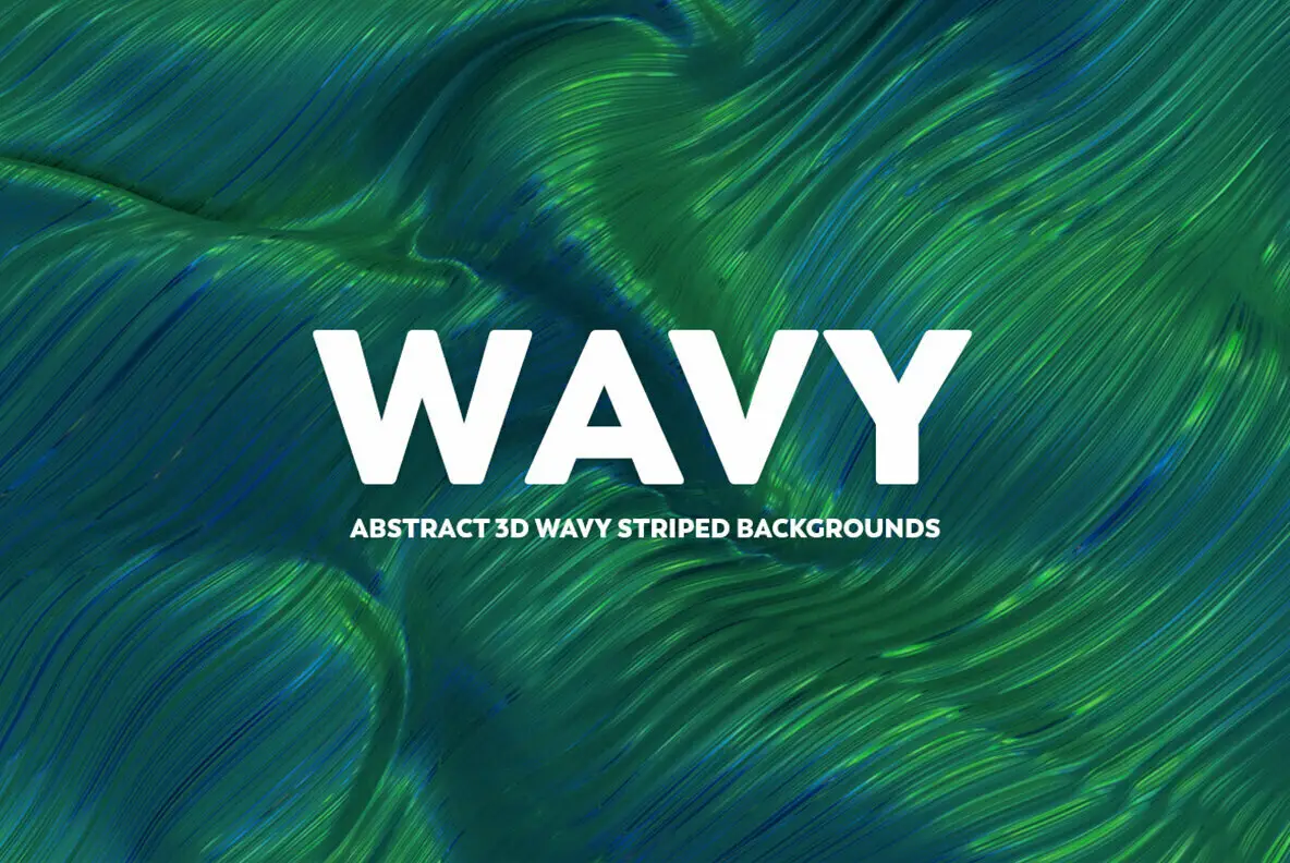 Wavy - Abstract 3D Striped Backgrounds (Blue and Green)