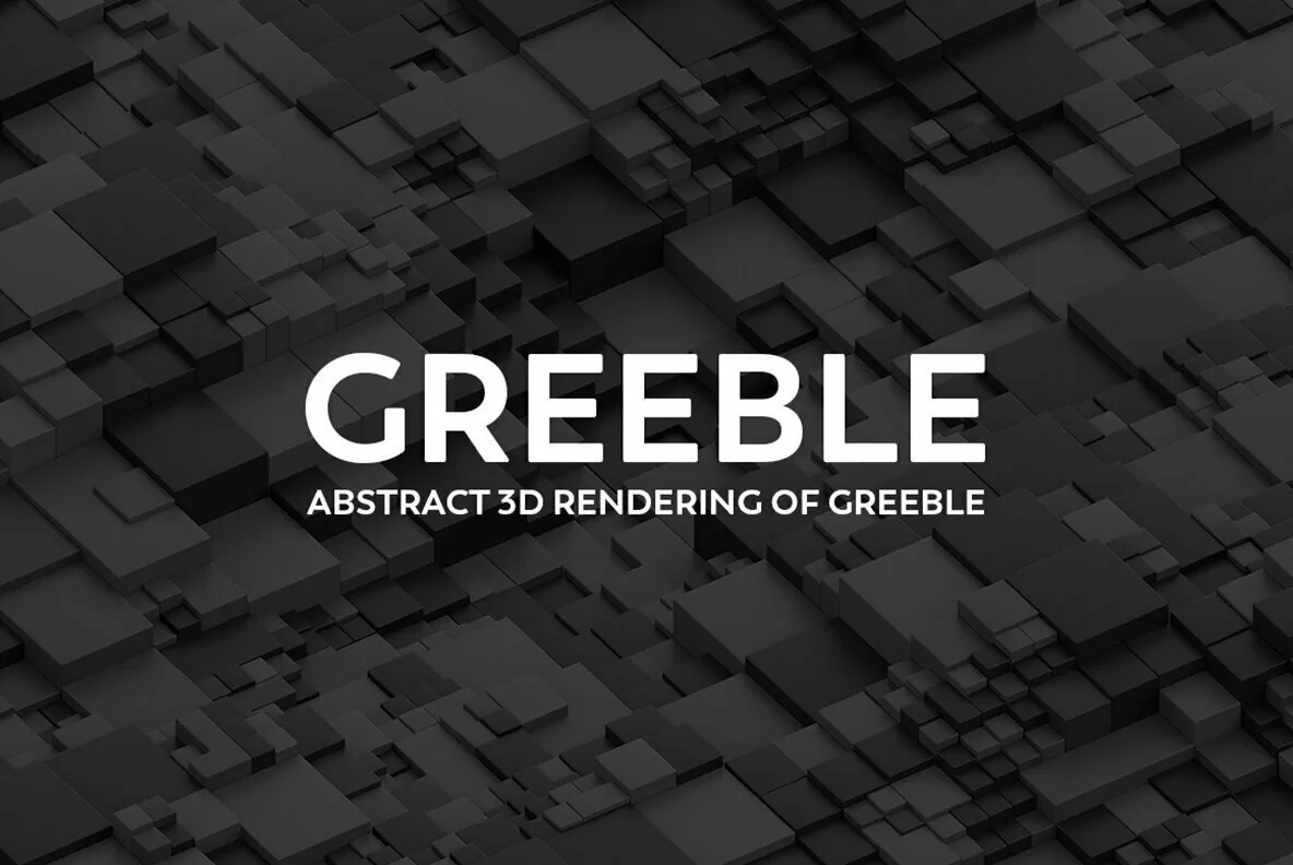 Greeble - Abstract 3D (Gray Black and White)