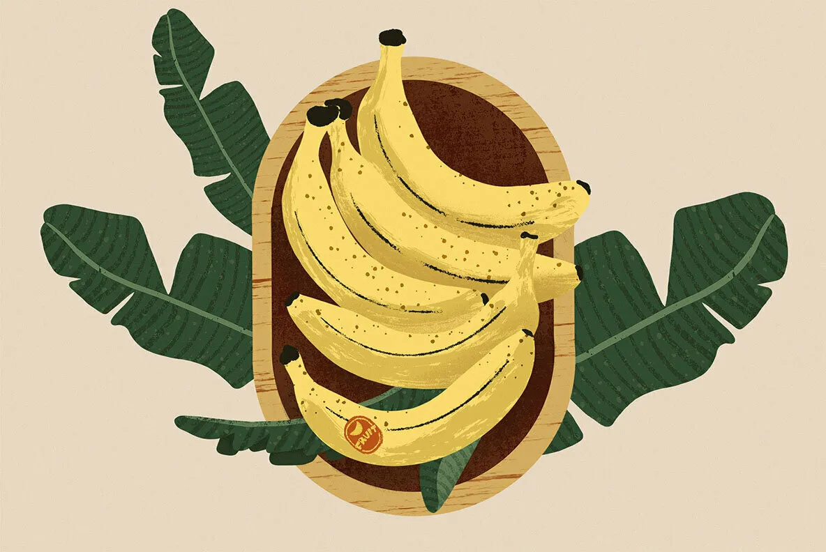 Banana Bowl Doodle Illustration and Patterns