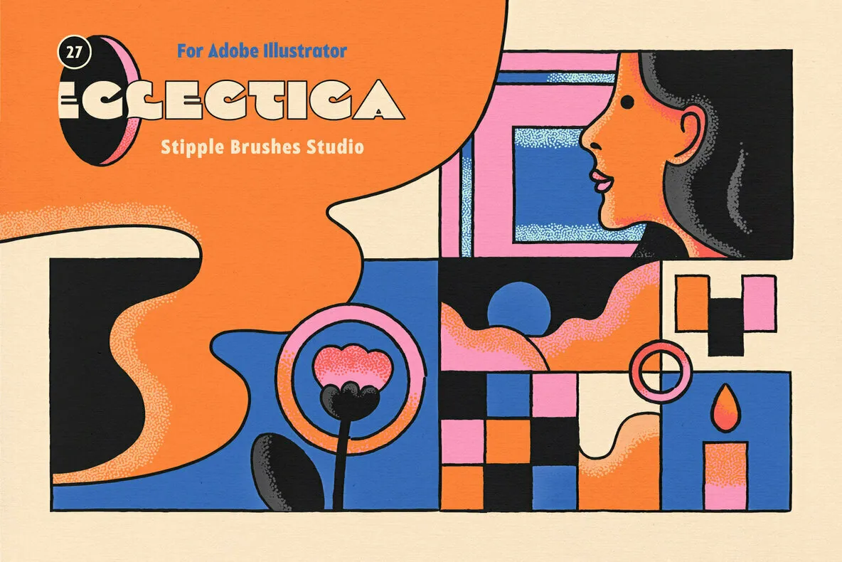 Eclectica Stipple Brushes for Illustrator