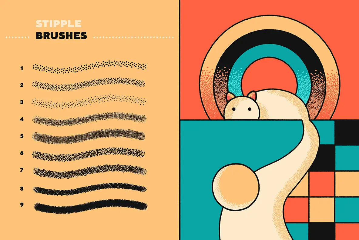 Stipple Brushes for Procreate YouWorkForThem