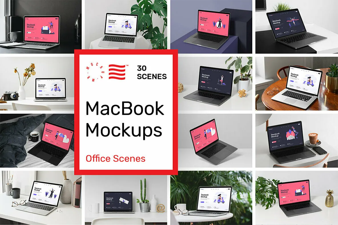 Macbook Mockups - Workspace Mockups