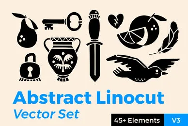 Abstract Linocut Vector Set III