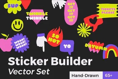 Sticker Builder Vector Set