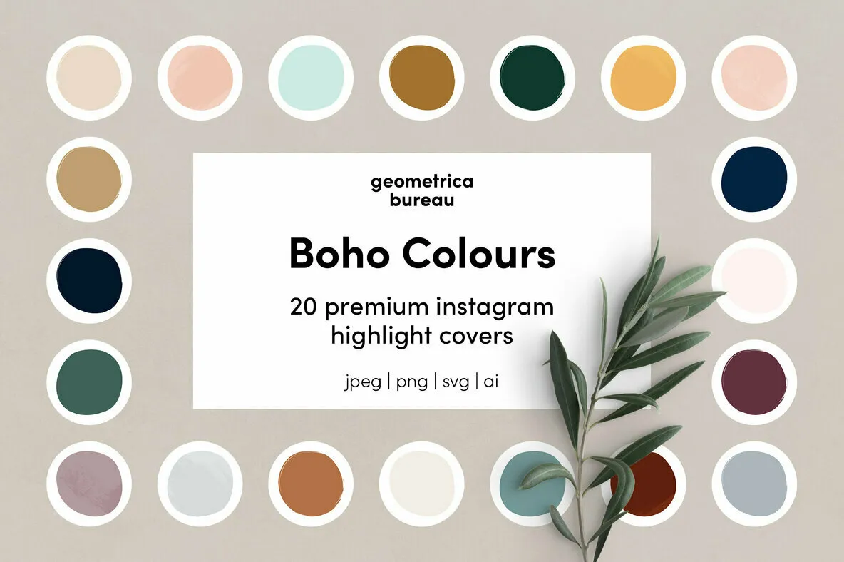 Instagram Highlight Covers Boho Colours