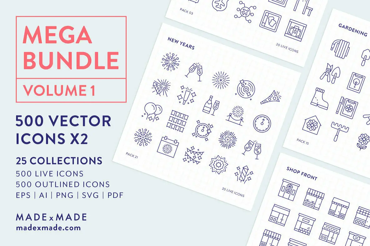 Mega Bundle Line Icons Vol 1