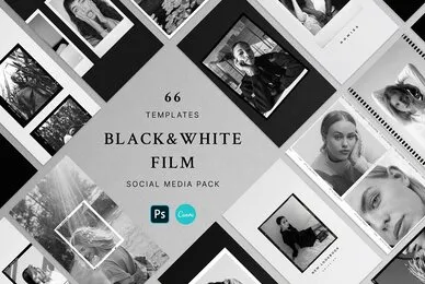 Black  White Film Frames Templates