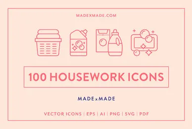 Housework Line Icons