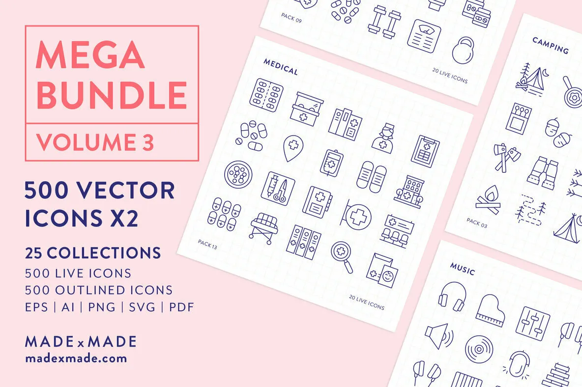 Mega Bundle Line Icons Vol 3