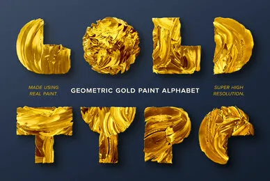 Gold Type     Geometric Gold Paint Alphabet