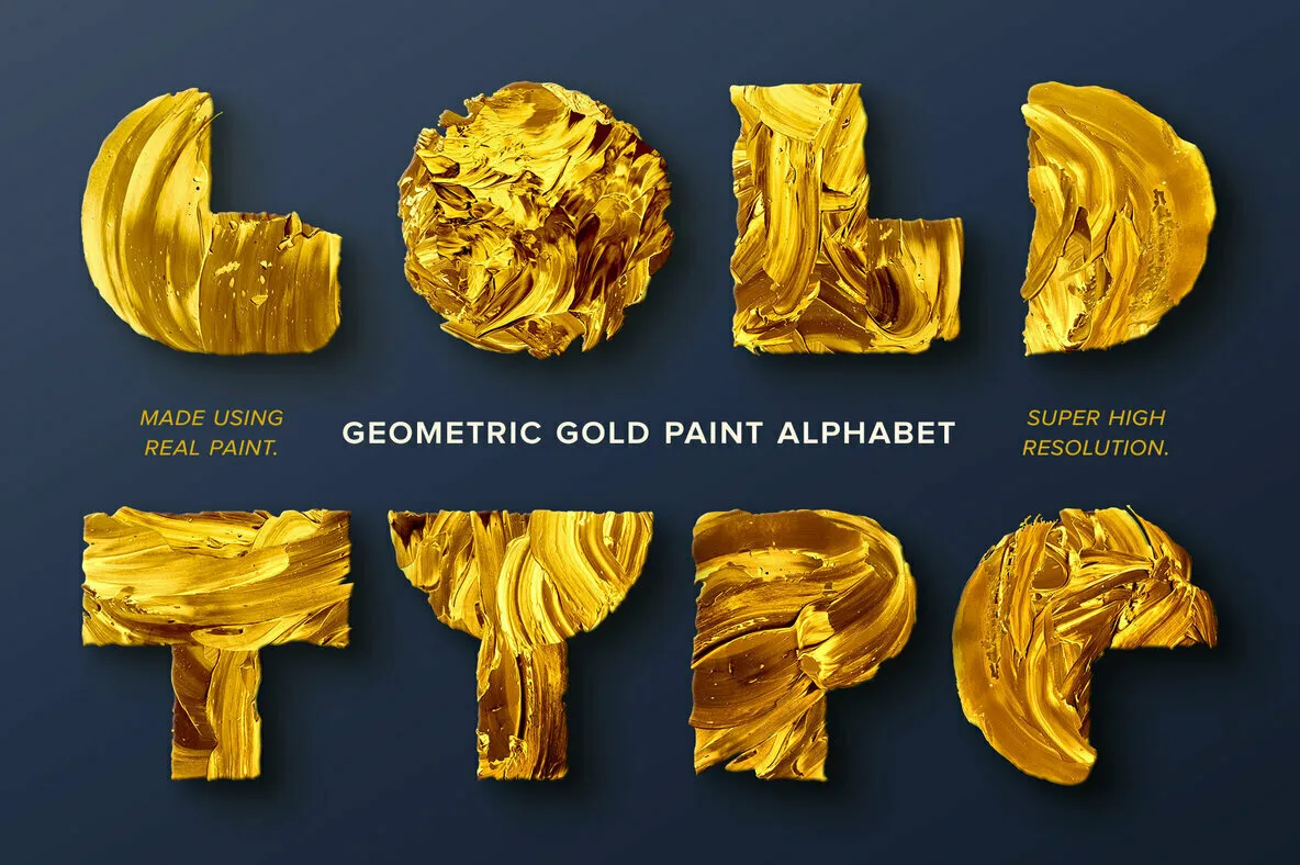Gold Type – Geometric Gold Paint Alphabet