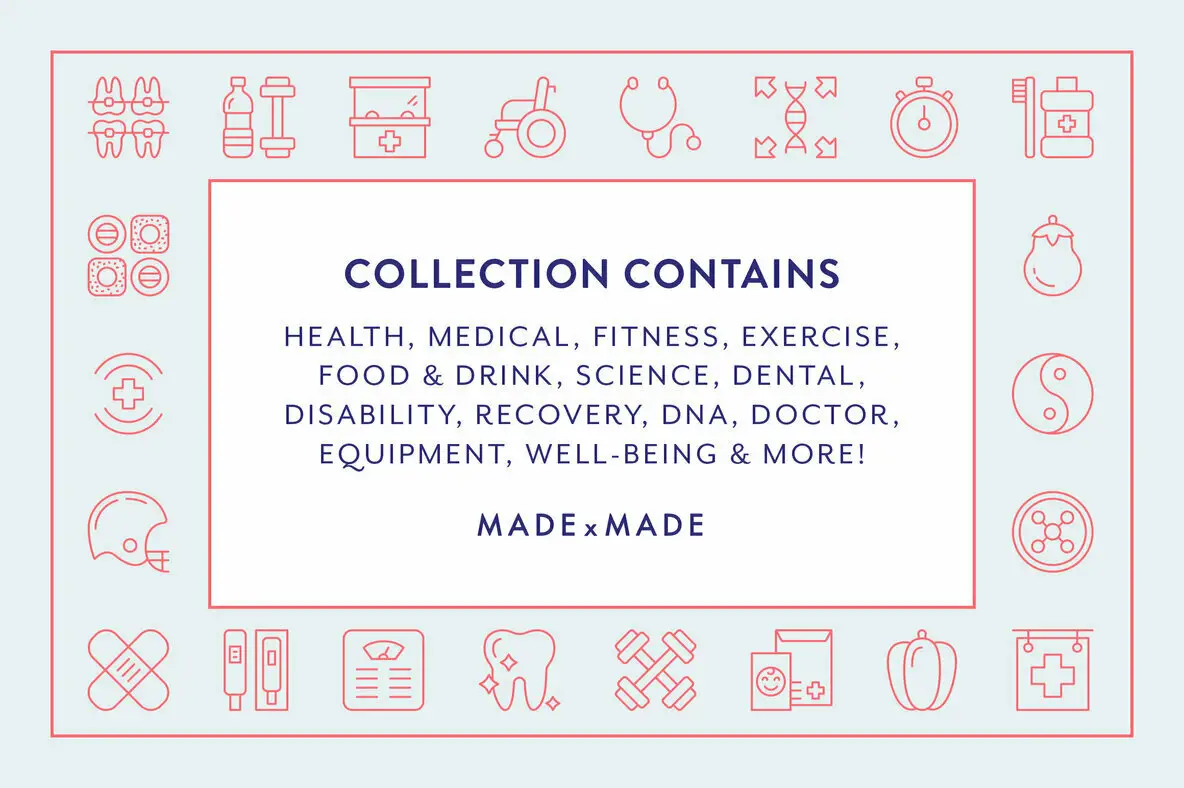 Health Line Icons Graphics - YouWorkForThem