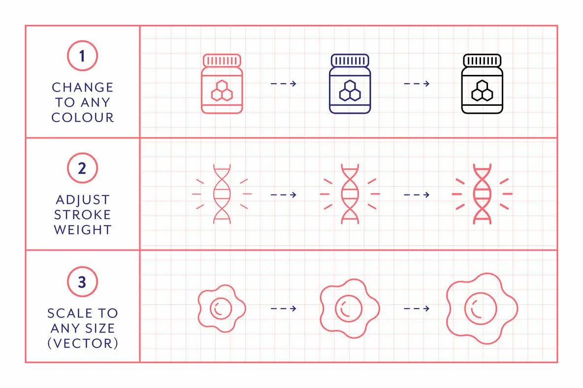Health Line Icons Graphics - YouWorkForThem