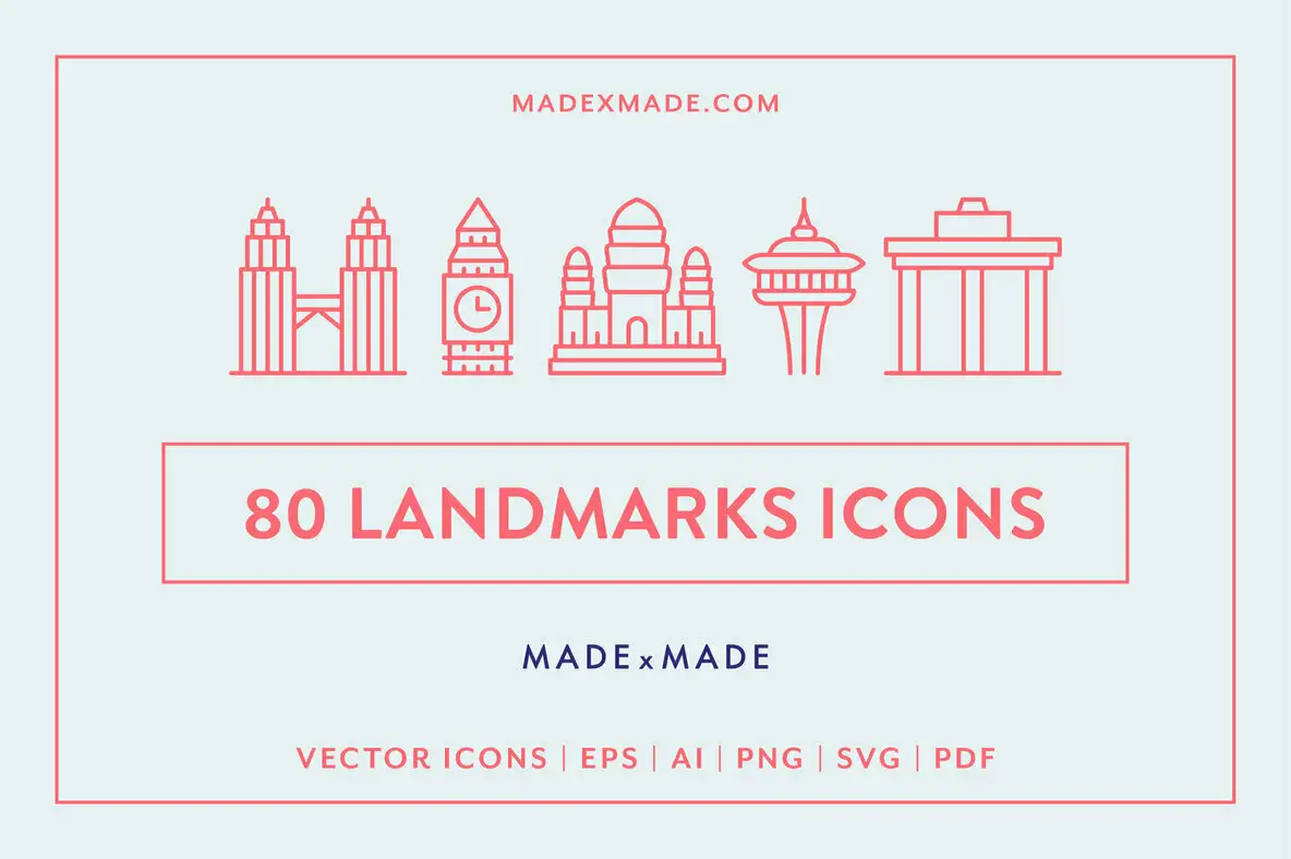 Landmarks Line Icons