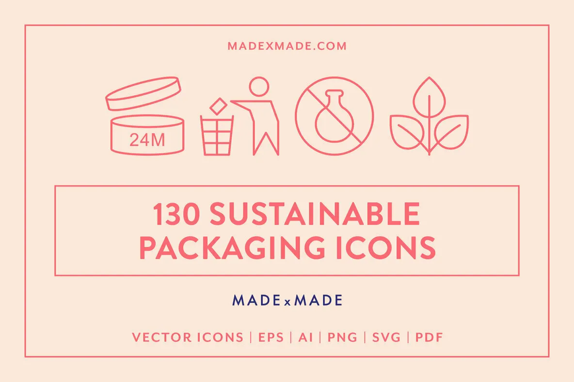 Sustainable Packaging Line Icons