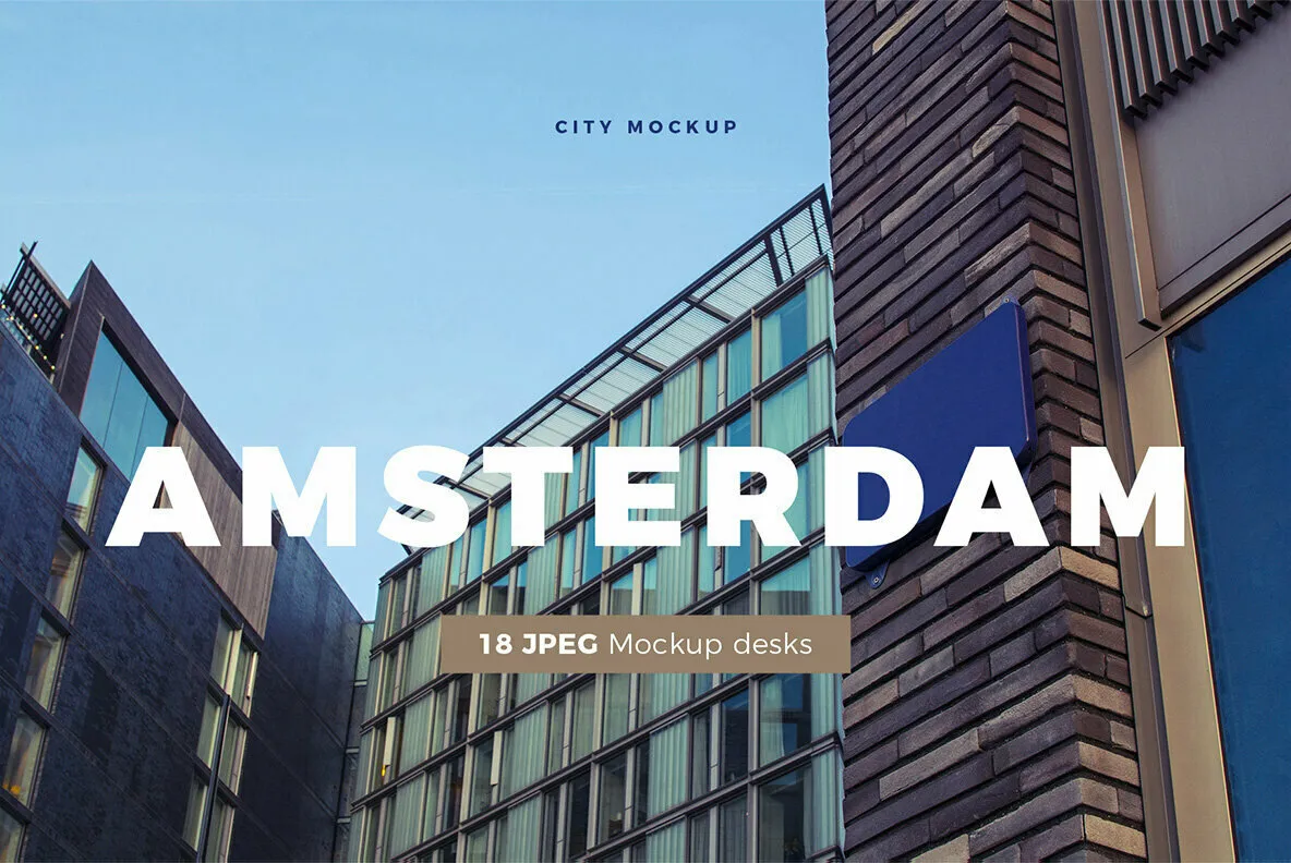 Amsterdam - Realistic Desk Sign Mockups