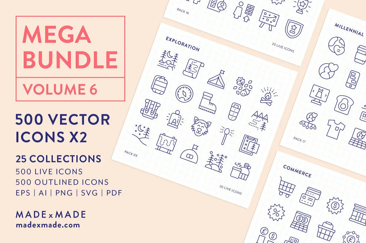 Mega Bundle Line Icons Vol 6