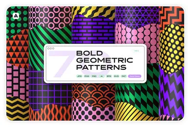 Bold Geometric Seamless Patterns Collection