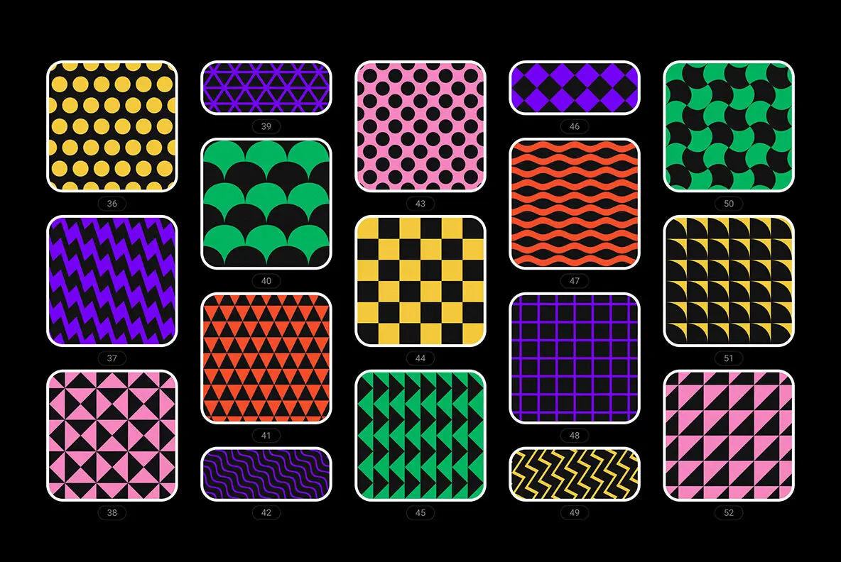 Bold Geometric Seamless Patterns Collection Patterns - YouWorkForThem