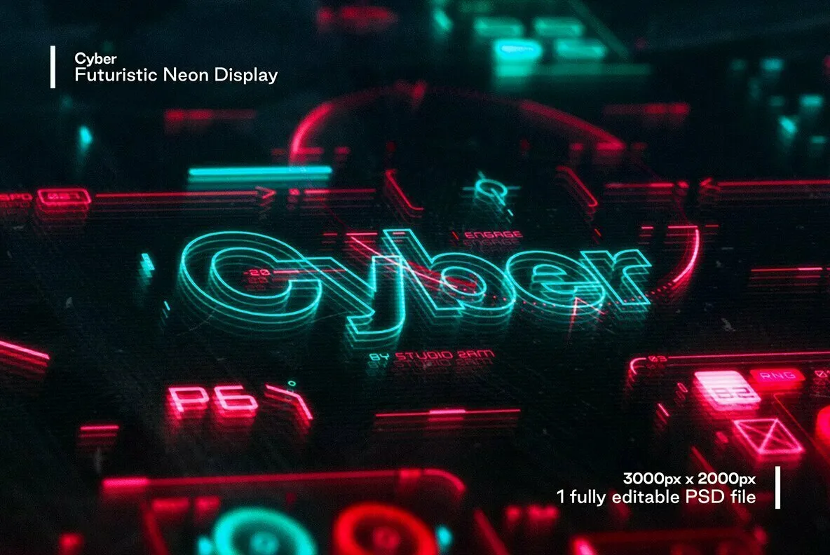 Cyber - Futuristic Neon Display