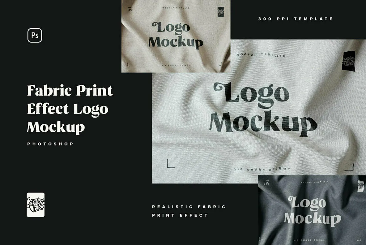 Fabric Print Logo Mockup Set