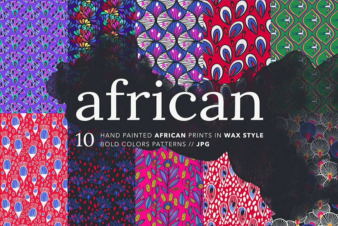 African Ankara Wax Patterns Set