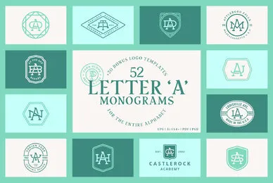 52 Letter A Monograms