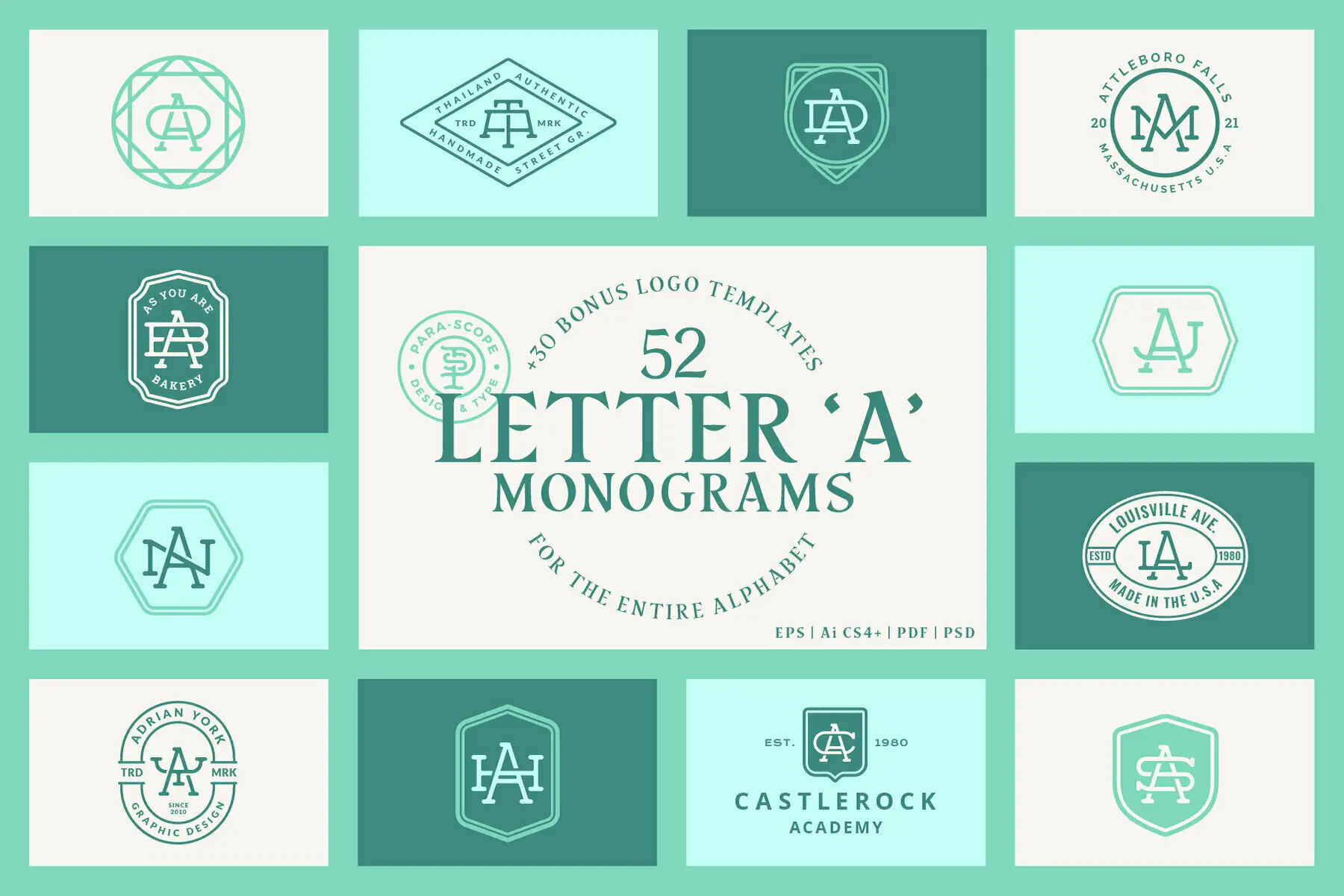 52 Letter A Monograms