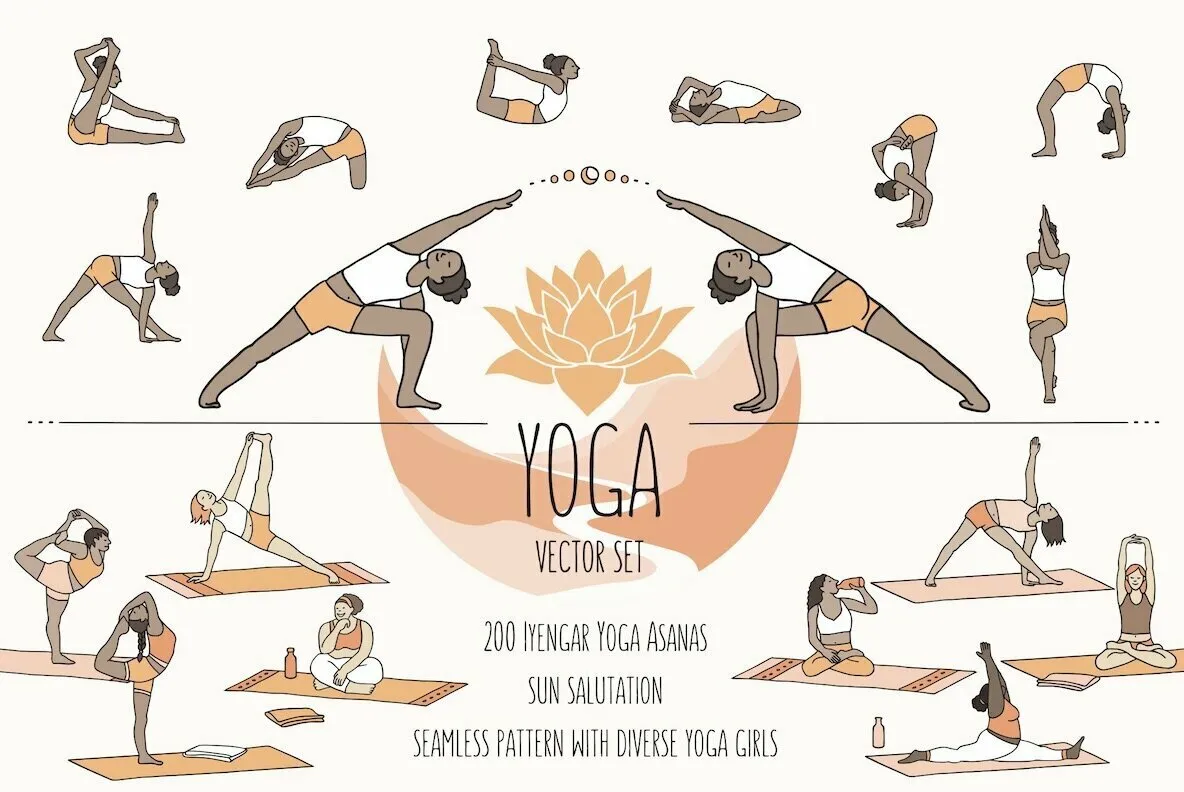 Children yoga. Kids doing yoga in different yoga poses. Vector illustration  Stock Vector | Adobe Stock