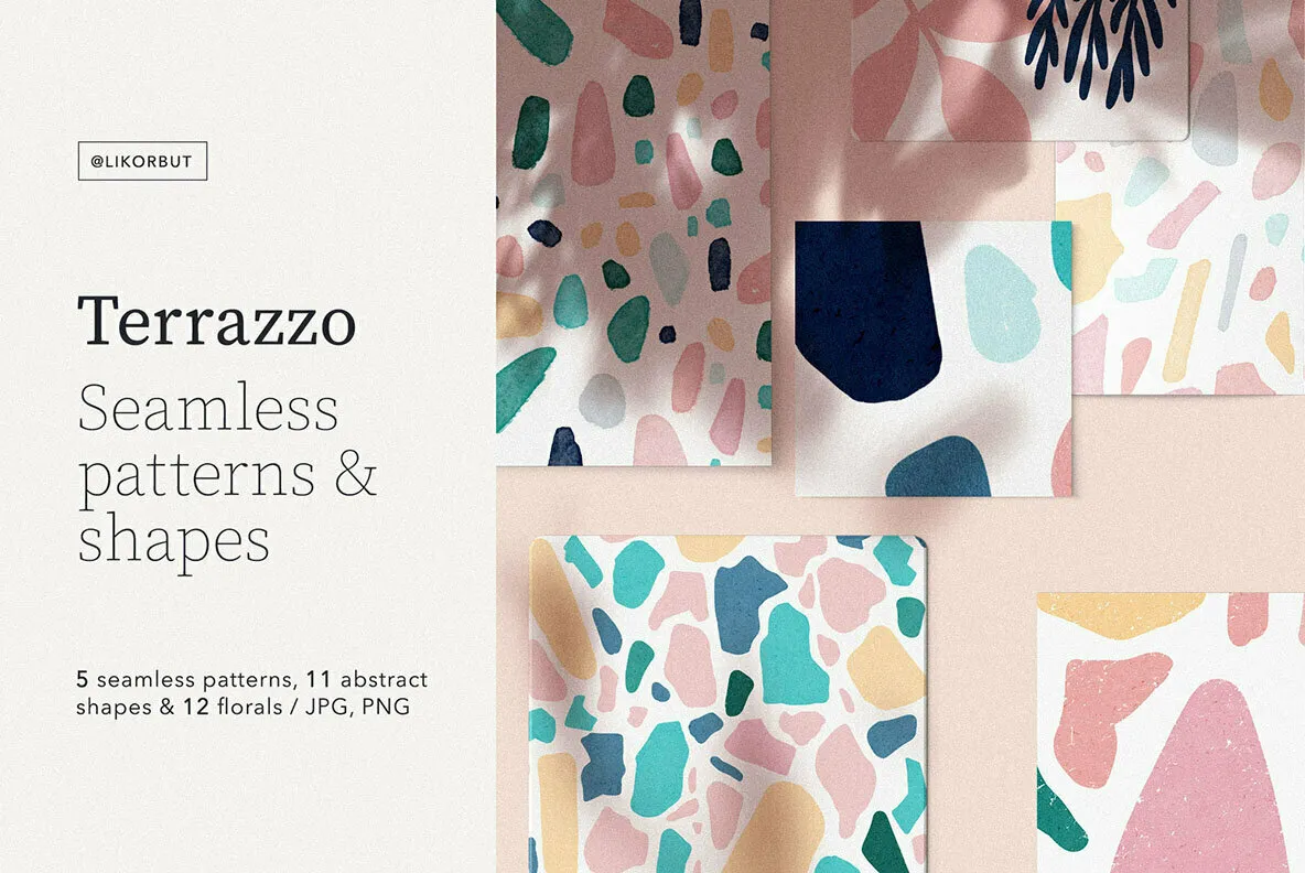 Terrazzo Seamless Patterns & Shapes Vol.1