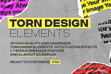 Torn Design Paper Elements