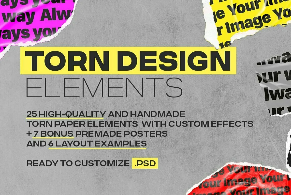 Torn Design Paper Elements