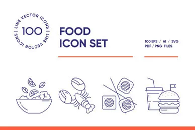 Food and Drinks Icon Set