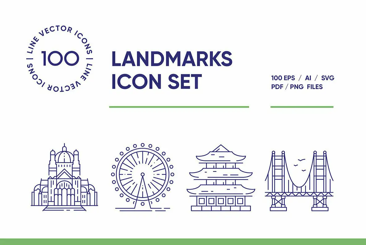 Landmarks Icon Set