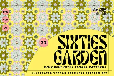 Sixties Vector Floral Patterns