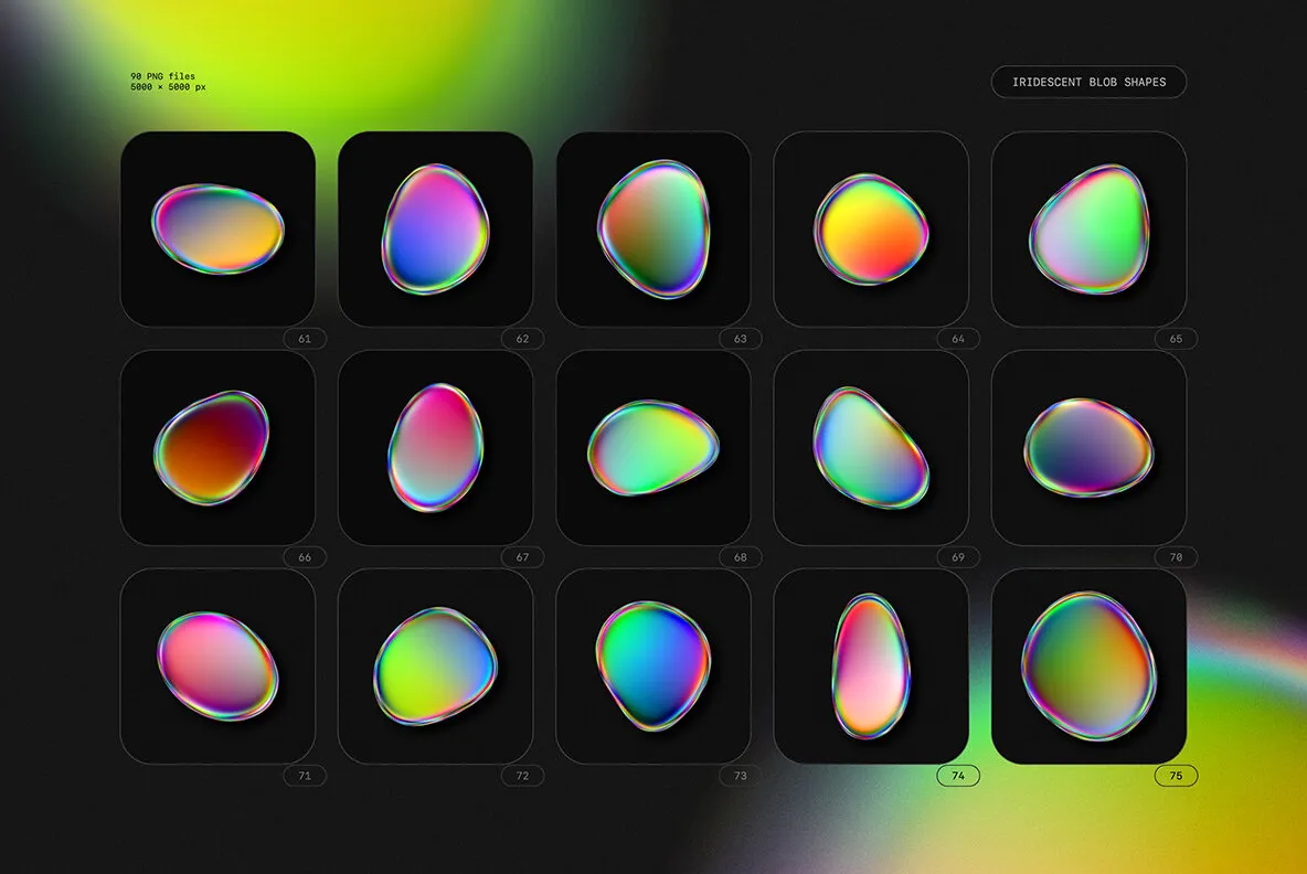 Iridescent Blob Shapes Collection Graphics - YouWorkForThem