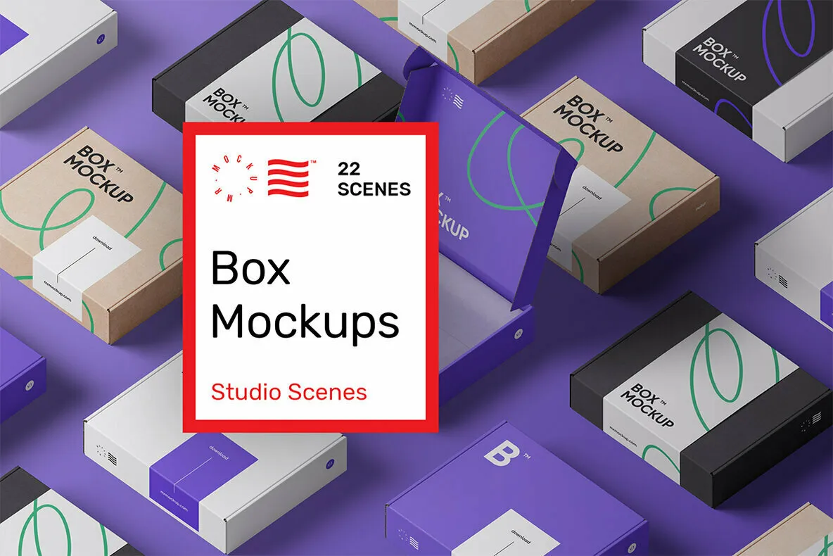 Box Mockups Bundle - Mailing Box