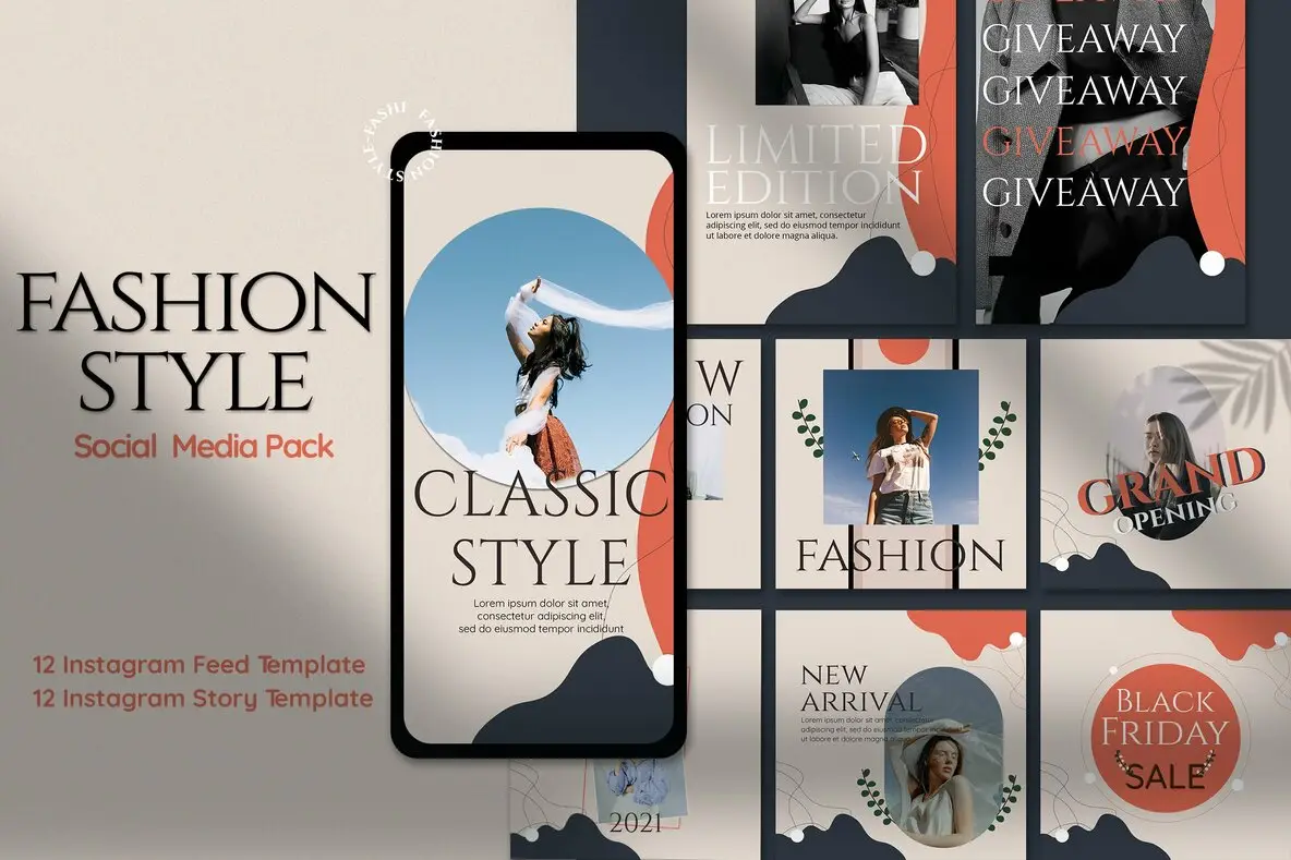 Fashion Style Instagram Template Instagram - YouWorkForThem