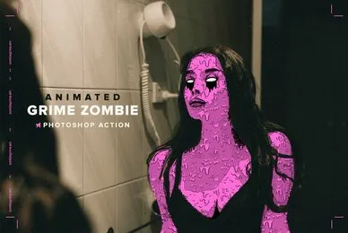 Animated Zombie Grime Art Photoshop Action