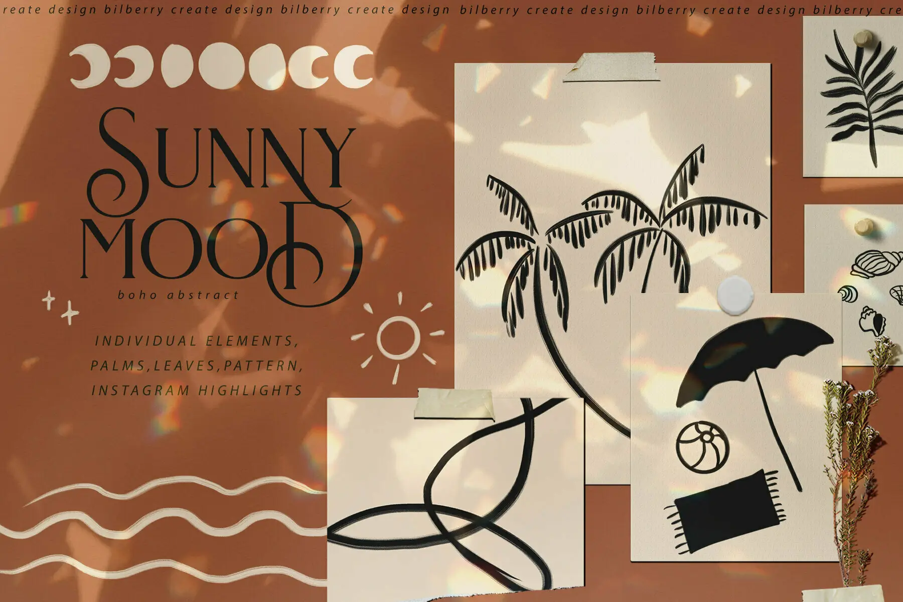 Sunny Mood Boho Abstract Set