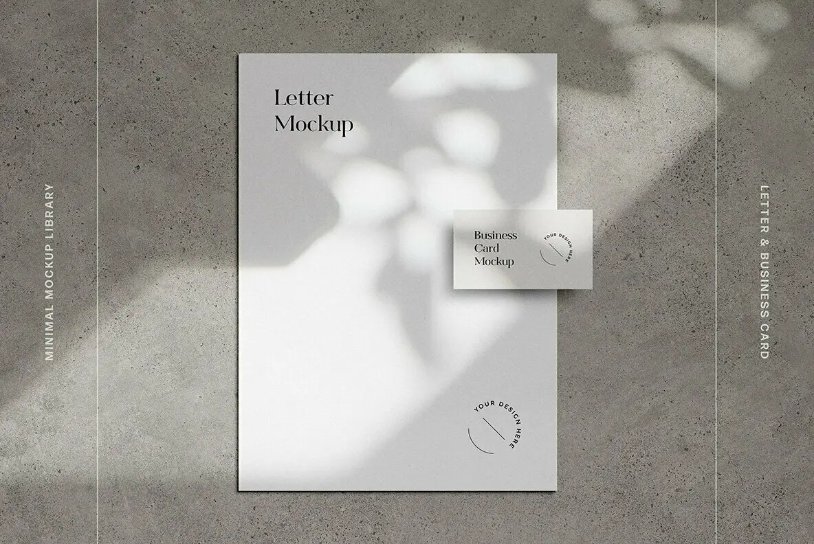 US Letter & Business Card Mockup