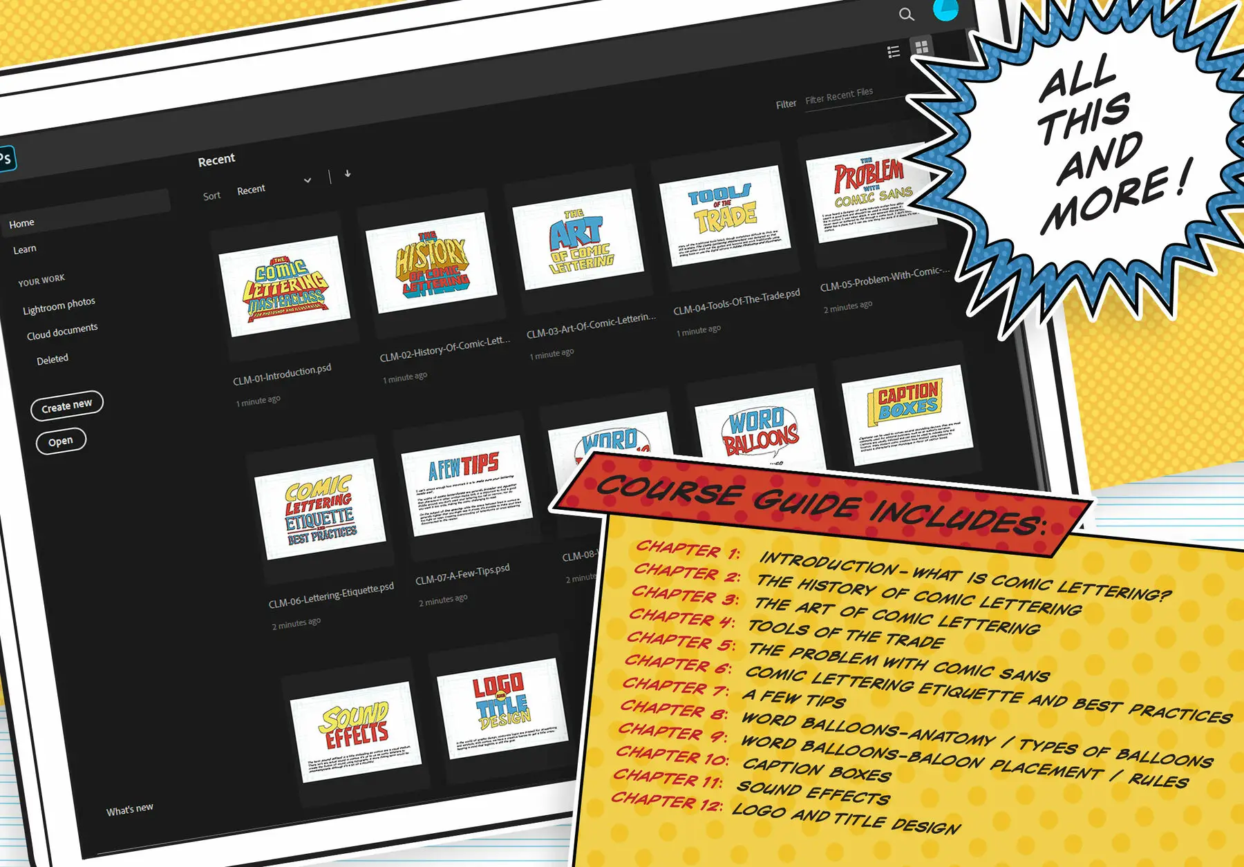 The Comic Lettering Masterclass for Photoshop and Illustrator Cartoon ...