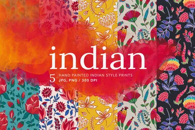 Indian Floral Batik Patterns
